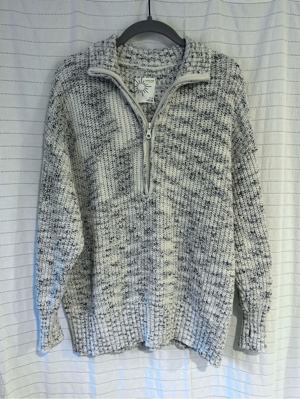 aerie Offline Half Zip Chunky Sweater Size Medium